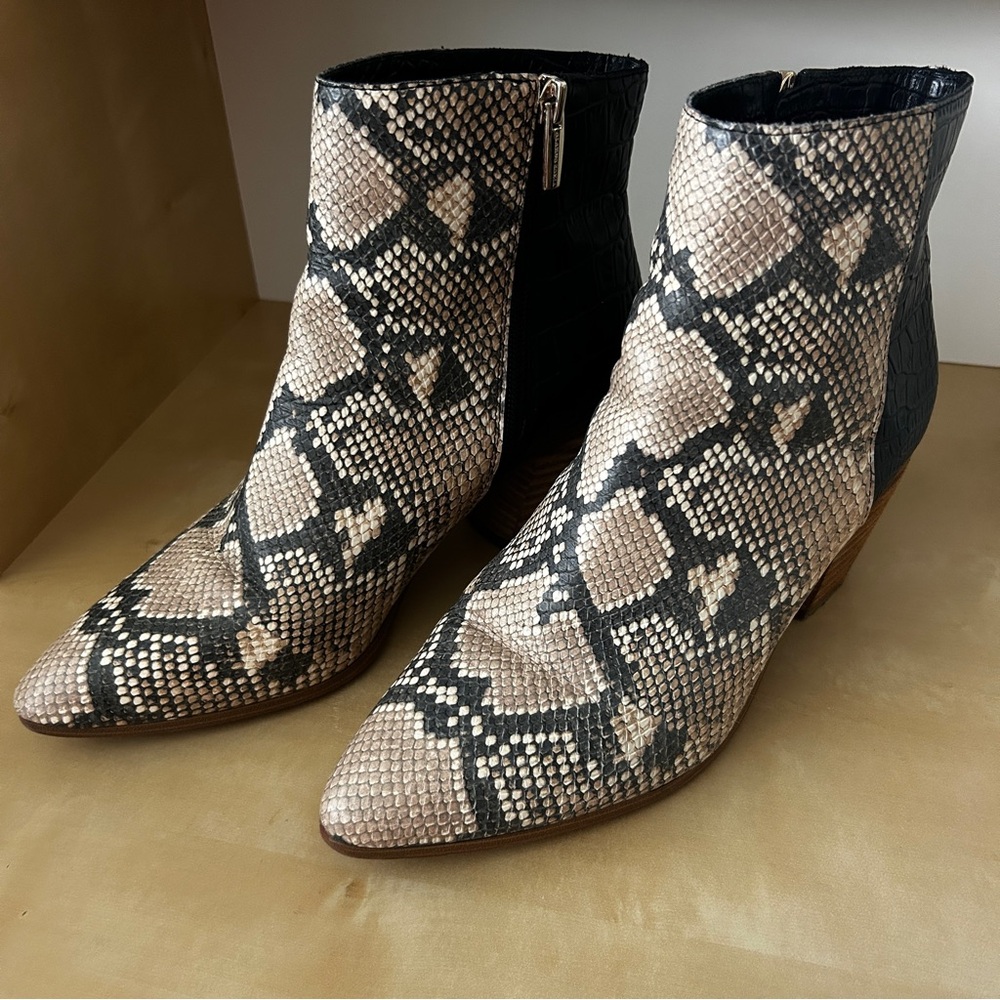 Vince Camuto Snakeprint Grasem Leather Ankle Booties - Picture 12 of 16